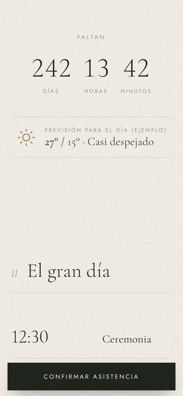 Cuenta atrás y previsión del tiempo